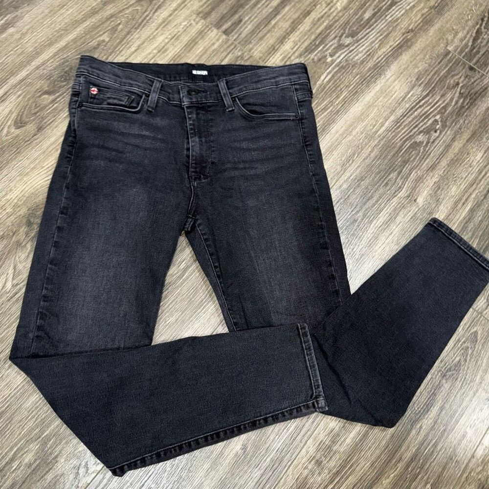 Hudson Natalie Midrise Skinny Ankle  Washed Black Jeans